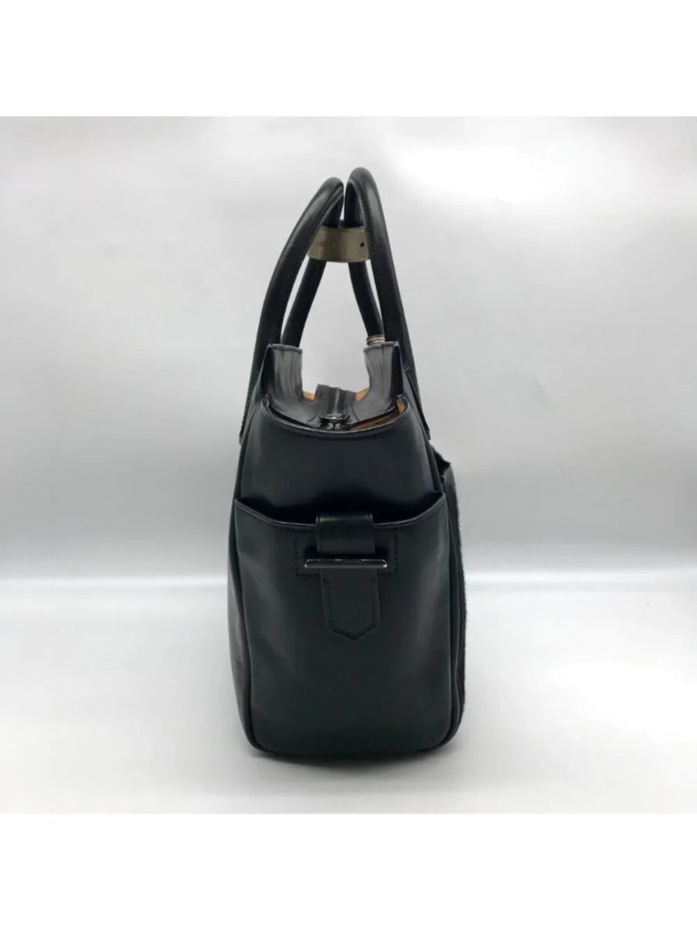 Reed Krakoff Black Leather & Calf Hair Atlantique Satchel